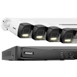 8CH Overvågningskamera System, 12MP Opløsning, Smart Menneske- og Køretøjsdetektion,1T, 8CH 4Pcs Kamera-a