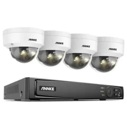 8CH Overvågningskamera System, 12MP Opløsning, Smart Menneske- og Køretøjsdetektion,8CH 4Pcs Kamera-b, 1T