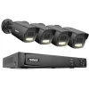 8CH Overvågningskamera System, 12MP Opløsning, Smart Menneske- og Køretøjsdetektion,8CH 4Pcs Kamera-d, 1T