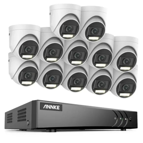 16CH Sikkerhedskamera System, 5MP Høj Opløsning, Avanceret Bevægelsesdetektion,16CH 12PCS Sæt, Ingen