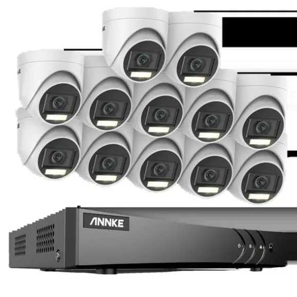 16CH Sikkerhedskamera System, 5MP Høj Opløsning, Avanceret Bevægelsesdetektion,16CH 12PCS Sæt, Ingen