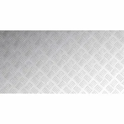 Checker plader 2 stk. Aluminium, Skridsikker og Vandafvisende | Størrelse: 100x50 cm | Farve: Sølv