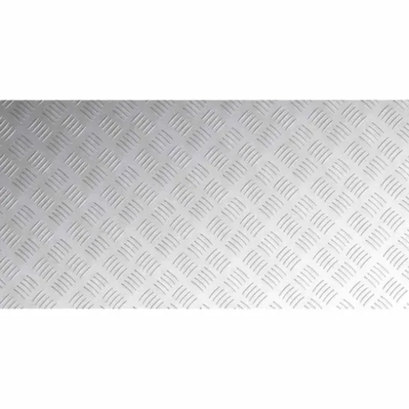 Checker plader 2 stk. Aluminium, Skridsikker og Vandafvisende | Størrelse: 100x50 cm | Farve: Sølv