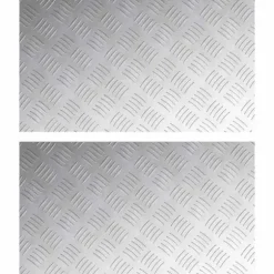 Checker plader 2 stk. i aluminium - Skridsikre og vandafvisende | Størrelse: 70x40 cm | Farve: Sølv