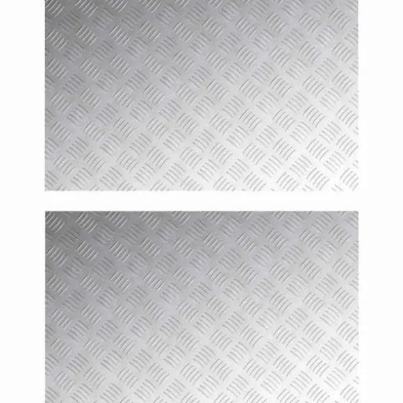 Checker plader i aluminium - Skridsikre trappetrin | Størrelse: 80x50 cm | Farve: Sølv