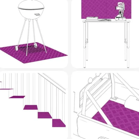 Checker plader i aluminium - Skridsikre trappetrin | Størrelse: 80x50 cm | Farve: Sølv