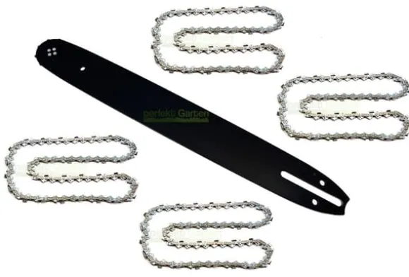 40cm 1,3mm 3/8" 57 TG Sværd + 4X kæde for Scheppach CSP41 / CSP 41 motorsav