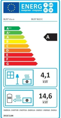 CV-brændeovn med vandkappe - 22kW - antracit
