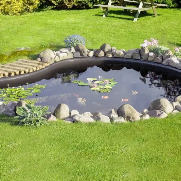 Damforing 10x15 fod, 45 mil tykkelse, fleksibel EPDM. Perfekt til fiskedamme, vandfald og springvand. Sort farve.