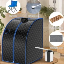 Dampsauna, 78x87x101 cm, Sort