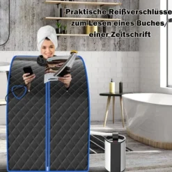 Dampsauna, 78x87x101 cm, Sort