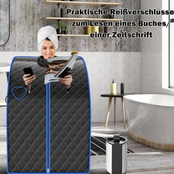 Dampsauna, 78x87x101 cm, Sort