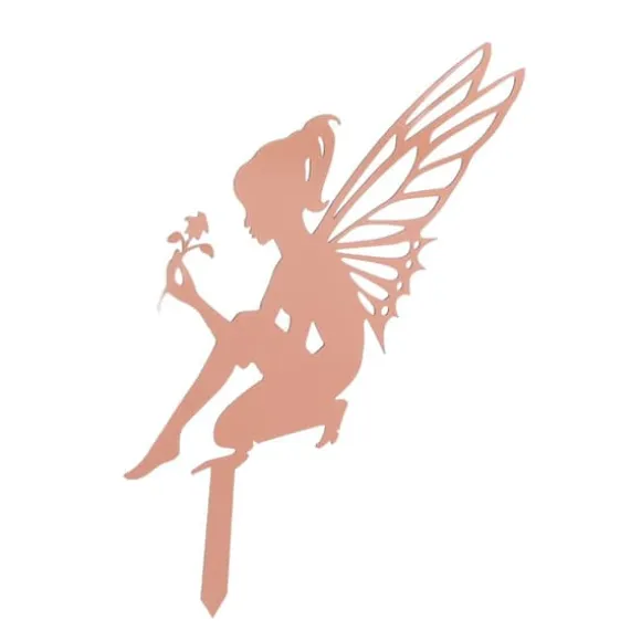 Dekorativa trädgårdsstakar Fairy Silhouette Metal Yard Stakes Arts Utomhus Trädgårdsdekor Vårdekor