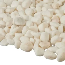 Dekorative sten, 5-15 mm, hvid, marmor