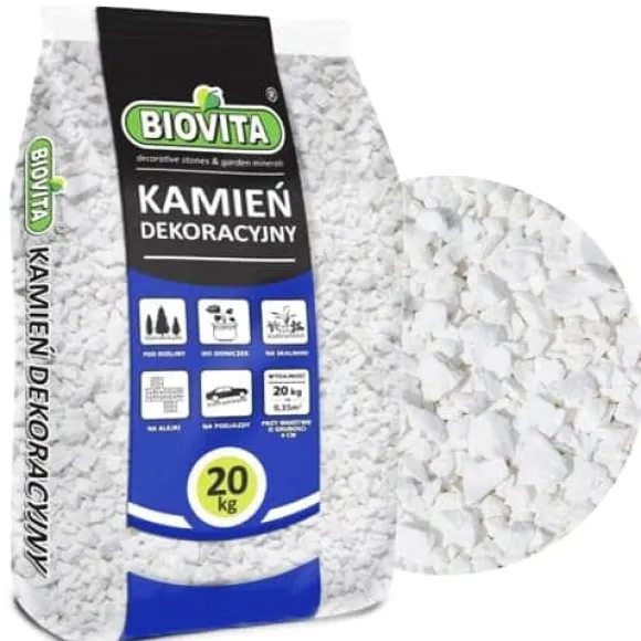 Dekorative stenslag hvide 8-16 mm 20 kg