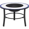 Dekorativt bålfad i mosaik - Keramik | Farve: Blå og Hvid | Diameter: 68 cm
