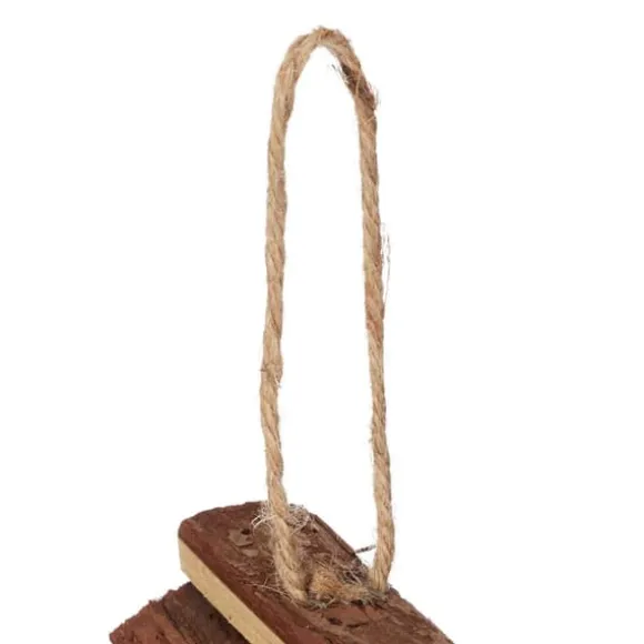 Dekorativt fuglehus, 14.5x10.5x7.5 cm, naturtræ