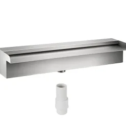 Dekorativt vandfaldsbassin i rustfrit stål 30 x 11,5 x 8 cm til havedam – perfekt til indendørs og udendørs brug.