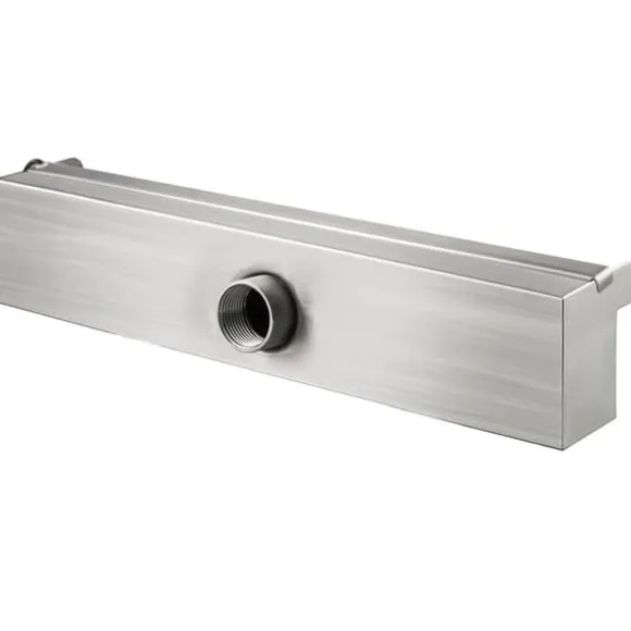 Dekorativt vandfaldsbassin i rustfrit stål 30 x 11,5 x 8 cm til havedam – perfekt til indendørs og udendørs brug.