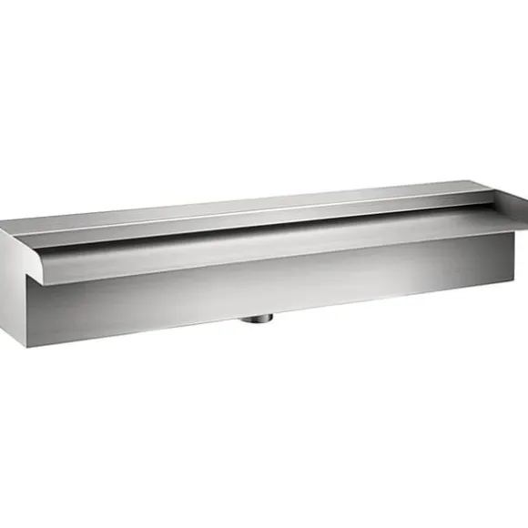 Dekorativt vandfaldsbassin i rustfrit stål 30 x 11,5 x 8 cm til havedam – perfekt til indendørs og udendørs brug.