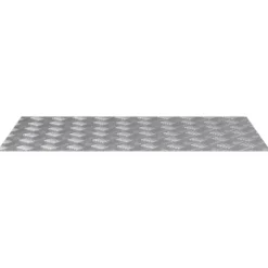 4-delt Aluminium Checker Plader - Skridsikre Trappetrin | Størrelse: 90x50 cm | Farve: Sølv