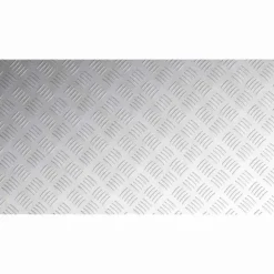 4-delt Aluminium Checker Plader - Skridsikre Trappetrin | Størrelse: 90x50 cm | Farve: Sølv