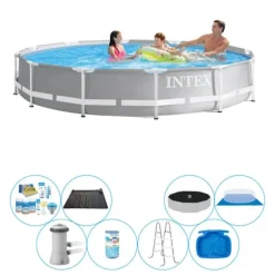 Deluxe Pool Pakke - Intex Prisme Ramme Rund 366x76 cm