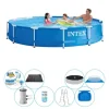 Deluxe Poolpakke - Intex Metalramme Rund 366x76 cm