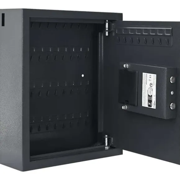 Digital pengeboks med elektronisk lås - Sikker opbevaring i stål | Farve: Grå | Størrelse: 30x10x36,5 cm