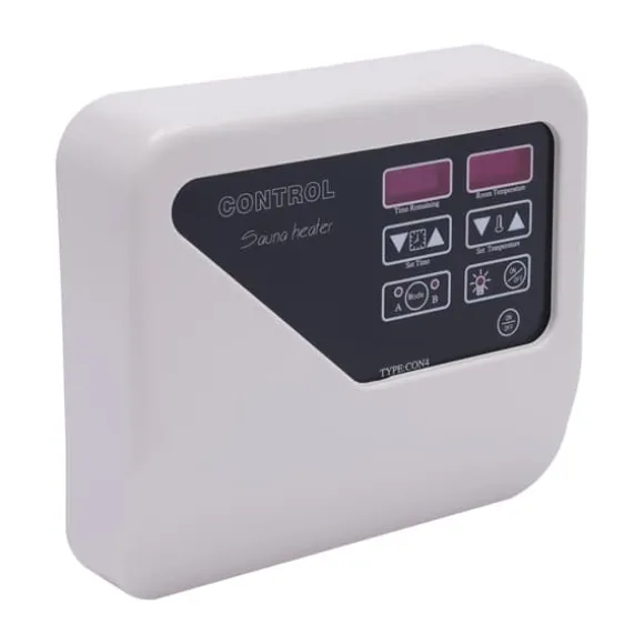 Digital Sauna Controller, Udgangseffekt 3-9KW, Arbejdsspænding 220V-240V, Temperaturinterval 40-105℃, Dimensioner 24,5x21x7,5 cm