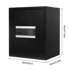 Digital Sikkerhedsboks, Smart Alarm, Brandsikker og Monterbar,sort