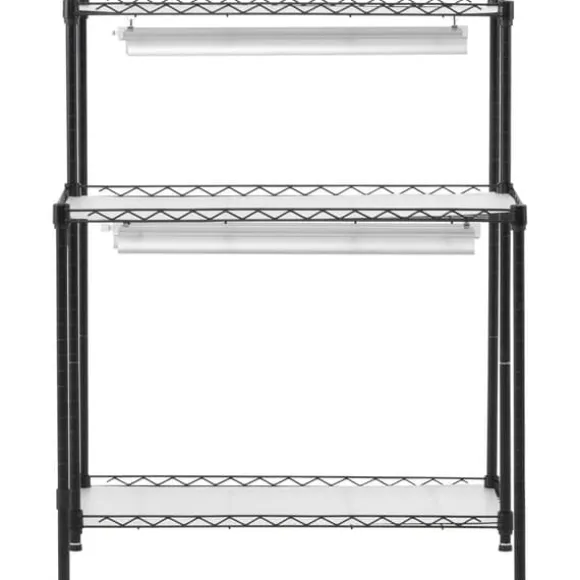 DIY Plantestativ med Vokse-lamper, 6 Etagers, 192W, 70,9” Høj, Justerbar Plant Grow Hylde til Indendørs Planter.