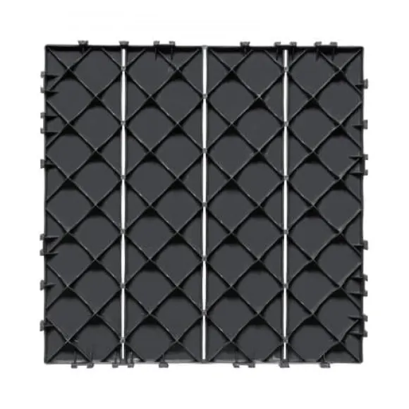 Dækfliser, 36 stk., 30x30x2 cm, mørkegrå, plast