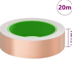 Dobbelt side kobber tape - Fleksibelt landskabstape | Størrelse: 2000x3 cm | Farve: Kobber