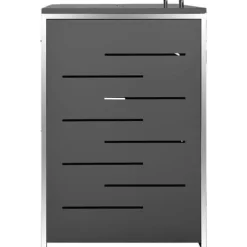 Dobbelt skraldespandsskjuler i rustfrit stål - Robuste og stilfulde løsninger | Størrelse: 138x77,5x112,5 cm