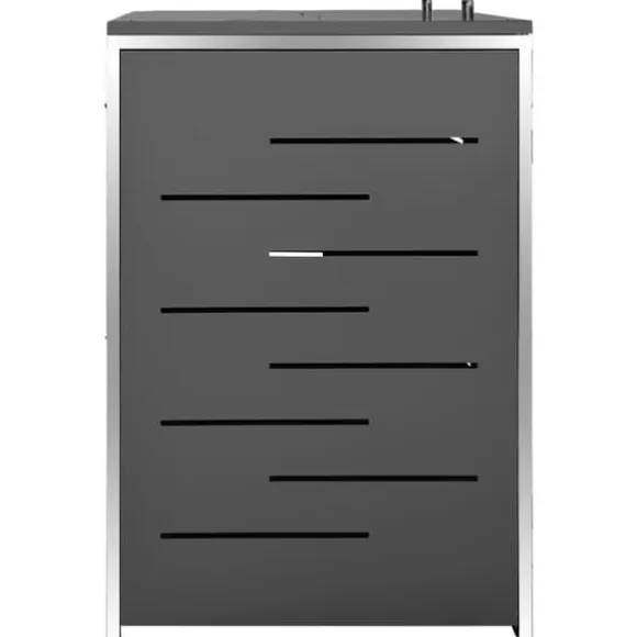 Dobbelt skraldespandsskjuler i rustfrit stål - Robuste og stilfulde løsninger | Størrelse: 138x77,5x112,5 cm