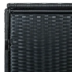 Dobbelt skraldespandsskjuler i polyrattan | Farve: Sort | Størrelse: 148x80x111 cm