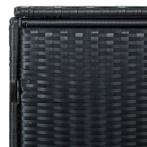 Dobbelt skraldespandsskjuler i polyrattan | Farve: Sort | Størrelse: 148x80x111 cm
