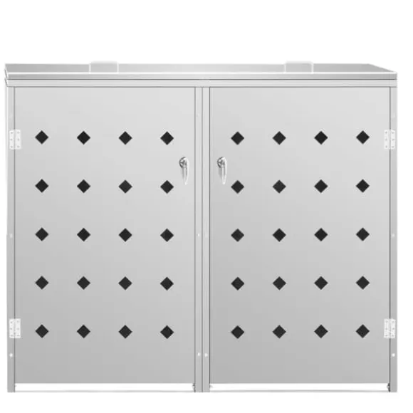Dobbelt skraldespandsskur 240 l rustfrit stål - Skraldespandsskjuler - Skraldespandsskjulere - Home & Living