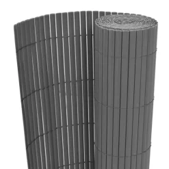 Dobbeltsidet havehegn i vejrbestandigt PVC | Størrelse: 90x500 cm | Farve: Grå
