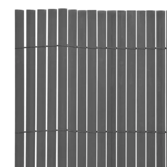 Dobbeltsidet havehegn i vejrbestandigt PVC | Størrelse: 90x500 cm | Farve: Grå