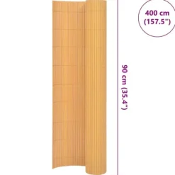 Dobbeltsidet havehegn 90x400 cm - Slidstærkt PVC | Farve: Gul | Størrelse: 90x400 cm