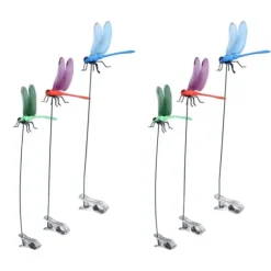 Dragonfly Clip Falske Dragonfly Stang Clips Naturligt organisk koncept 3D Dragonfly Have Decor til Familie Have Potte Blomster Plænehus Statue 6 Stk | CDON