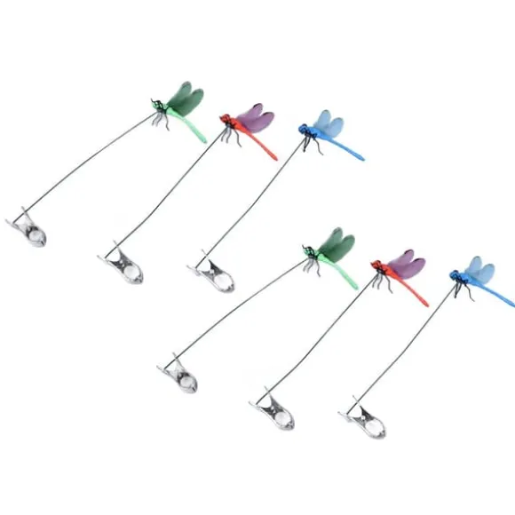 Dragonfly Clip Falske Dragonfly Stang Clips Naturligt organisk koncept 3D Dragonfly Have Decor til Familie Have Potte Blomster Plænehus Statue 6 Stk | CDON