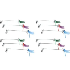 Dragonfly Clip Falske Dragonfly Stang Clips Naturlig organisk koncept 3D Dragonfly Have Decor til Familie Have Potte Blomster Plænehus Statue 12 Stk | CDON