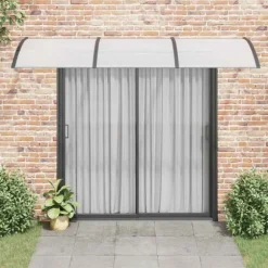 Dørbaldakin i polycarbonat - Vejrbestandig beskyttelse | Farve: Sort/Transparent | Størrelse: 300x75 cm