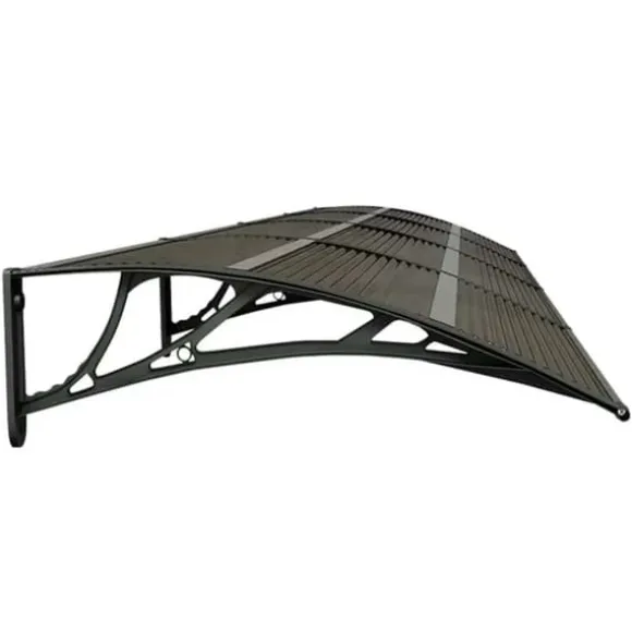Dørbaldakin i polycarbonat - Beskyt din dør mod vejr | Størrelse: 400x75 cm | Farve: Sort