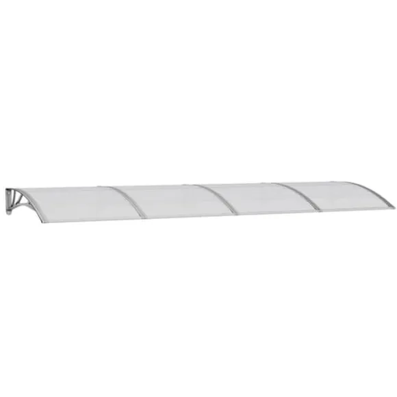 Dørbaldakin i polycarbonat - Beskytter døren mod vejr | Størrelse: 350x100 cm | Farve: Grå
