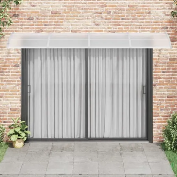 Dørbaldakin i polycarbonat - Beskytter døren mod vejr | Størrelse: 350x100 cm | Farve: Grå