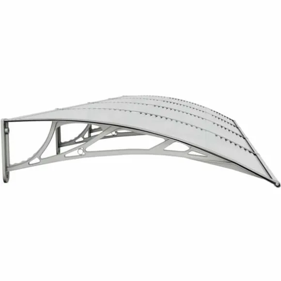 Dørbaldakin i polycarbonat - Beskytter døren mod vejr | Størrelse: 350x100 cm | Farve: Grå